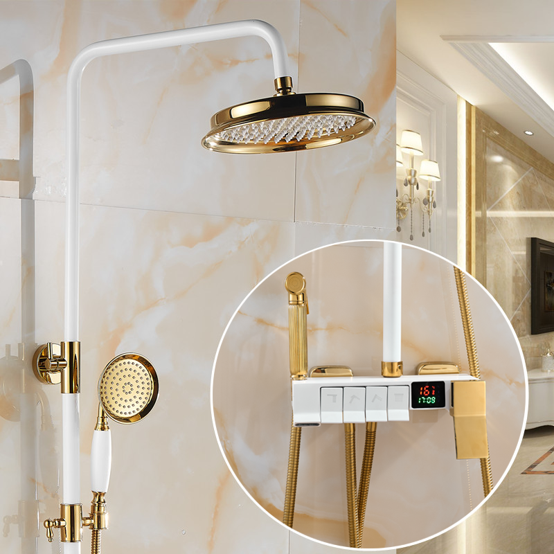 太阳能上水阀恒温数显花洒套装