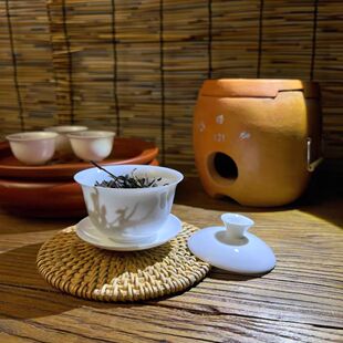 骨瓷盖碗薄胎泡茶碗三才功夫茶泡茶杯80ML白瓷茶碗定制轻奢送礼