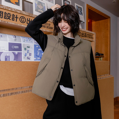 时尚百搭女保暖短款羽绒服马甲