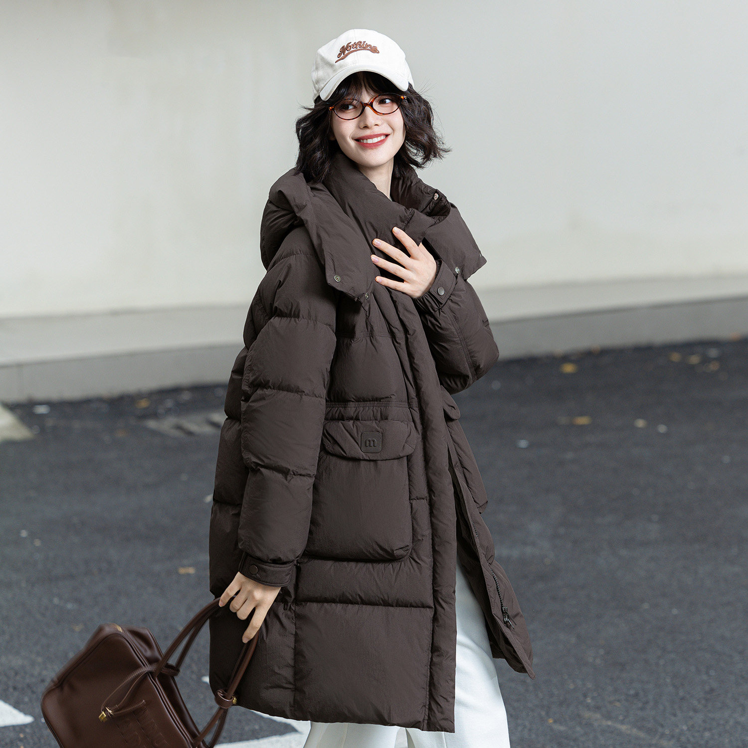 某鸭同款2025年冬季新款时尚休闲百搭韩版秋冬长款保暖羽绒服外套