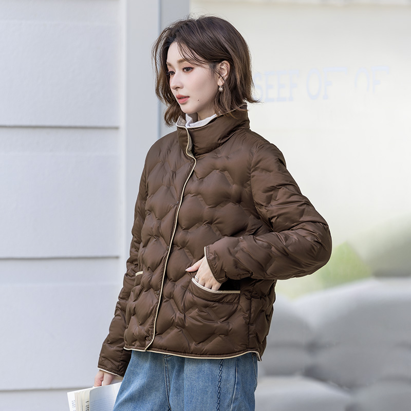 立领时尚休闲短款羽绒服女