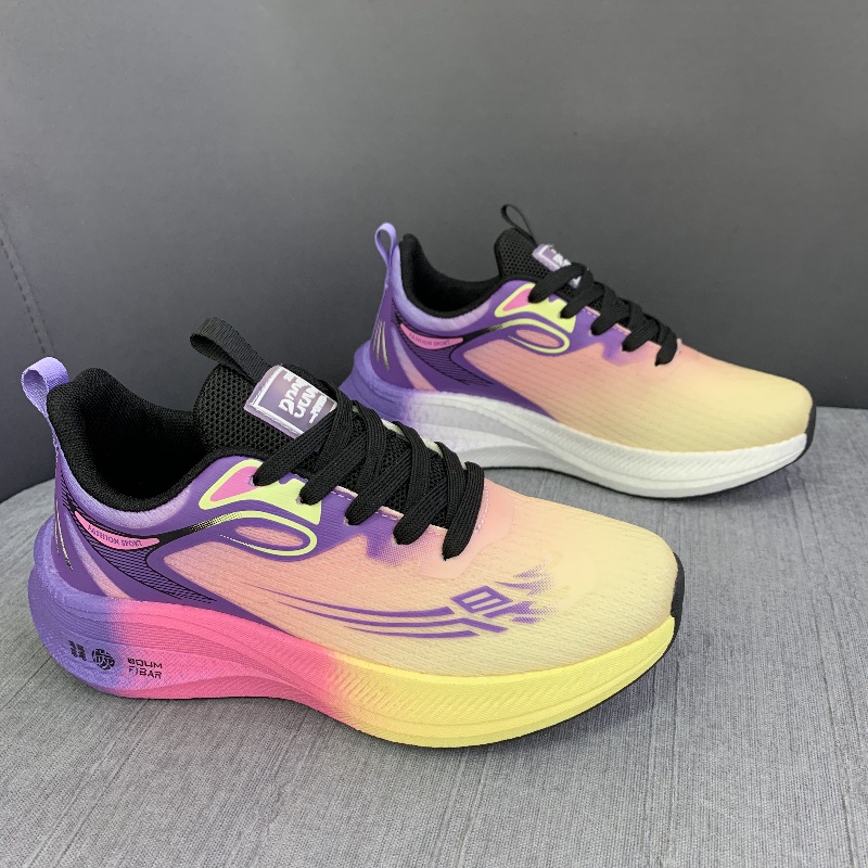 学生跑步鞋秋季男女同款初高中生超轻透气爆米花底减震软底运动鞋