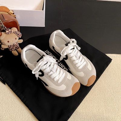 5cm内增高红色厚底德训鞋女款徒步阿甘鞋秋季板鞋薄款透气运动鞋