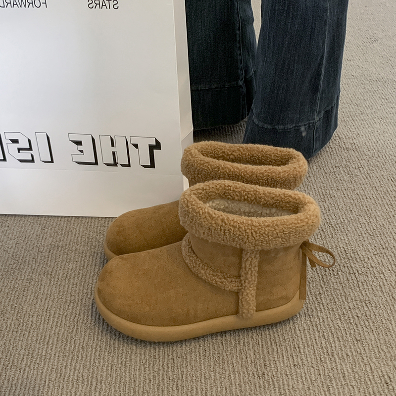 厚底雪地靴女款冬季皮毛一体保暖