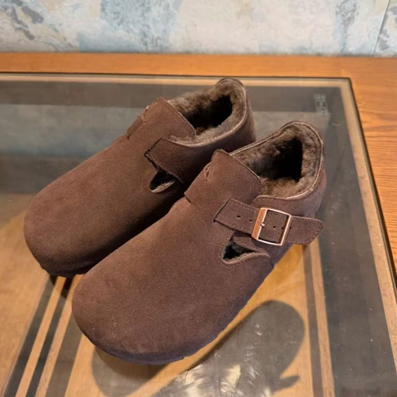 【牛皮版】勃肯鞋女冬季新款厚底