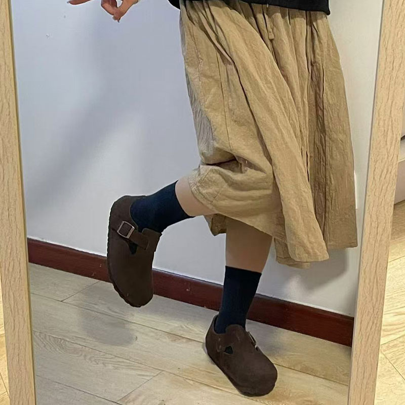 【牛皮版】勃肯鞋女新款加绒保暖