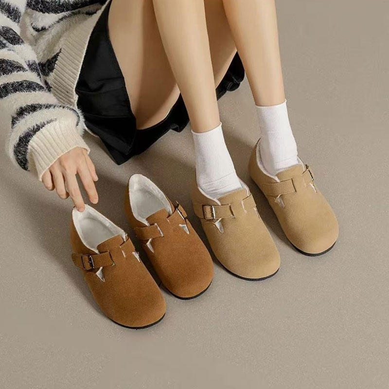 羊皮毛一体勃肯鞋全包女款冬季