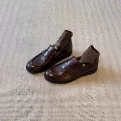 Sheepskin Version ~ Retro Genuine Leather Slip-On Shoes for Women, Chunky Heel, Flat Shoes, British Style Small Leather Shoes, Loafers