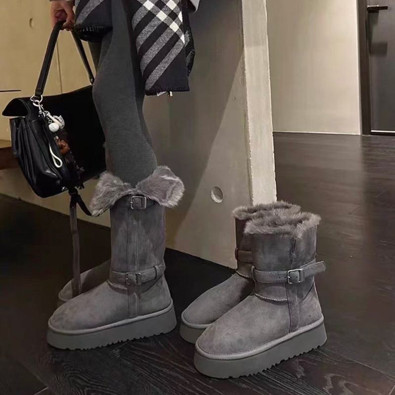 羊皮毛一体雪地靴女2025冬季新款