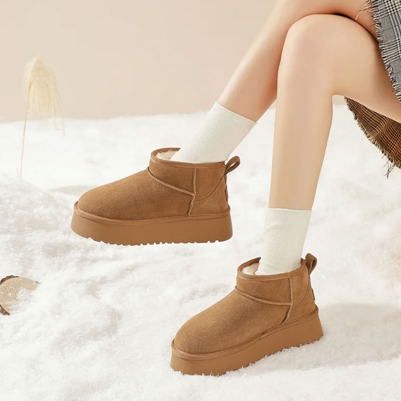 厚底羊皮毛一体雪地靴女2025冬季