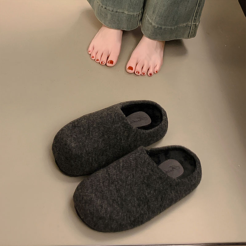 包头加绒防滑懒人毛毛鞋勃肯棉拖