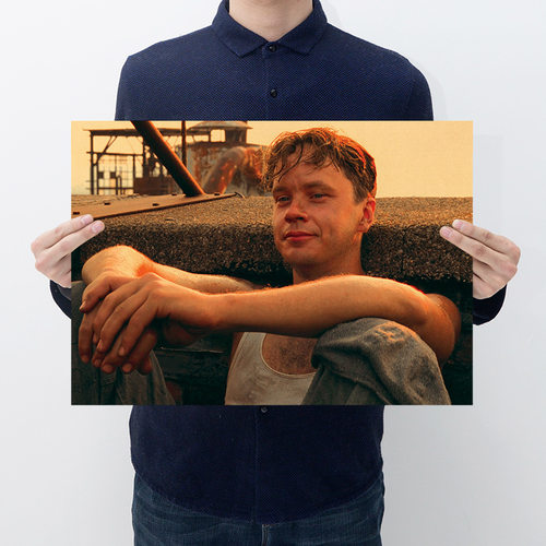 肖申克的救赎天台喝啤酒瞬间经典电影海报牛皮纸酒吧咖啡店装饰