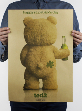 I WANT YOU泰迪熊 牛皮纸海报怀旧复古酒吧咖啡店装饰复古画心