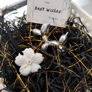 圣诞节喜糖盒化妆品伴手回礼盒装饰混金线拉菲草纸丝幻彩丝填充物