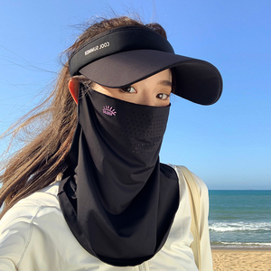 2026新款防晒面罩护颈一体女遮脖子全脸防紫外线冰丝骑行骑车面纱