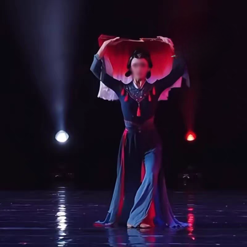 乌江别2026弹力纱大裙摆舞服虞姬