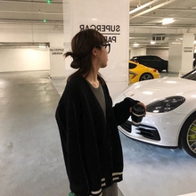 中长款 开衫 针织学生 韩版 学院风宽松慵懒风毛衣外套女2019秋冬新款