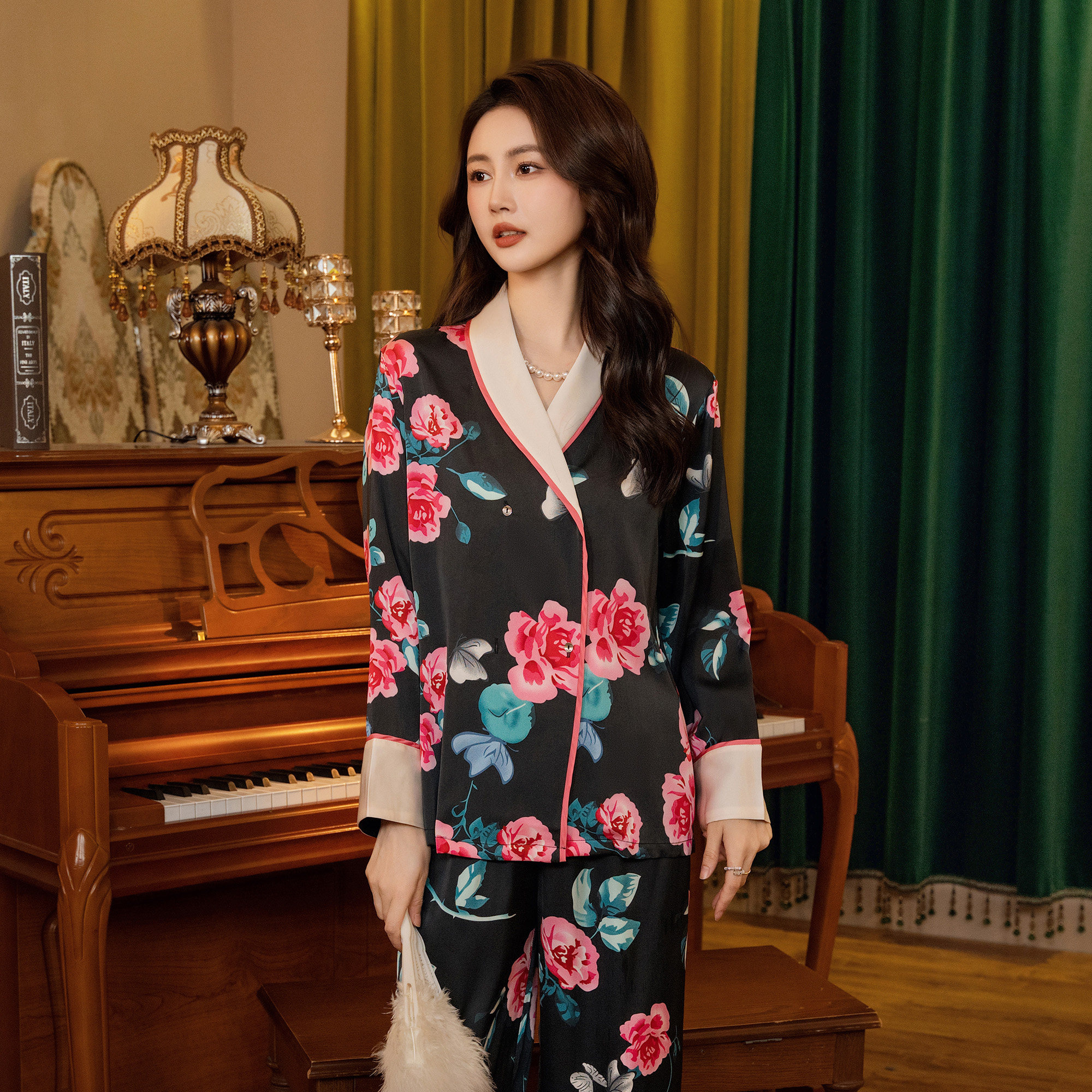 女士睡衣家居服套装透气春夏休闲秋季常规皮筋