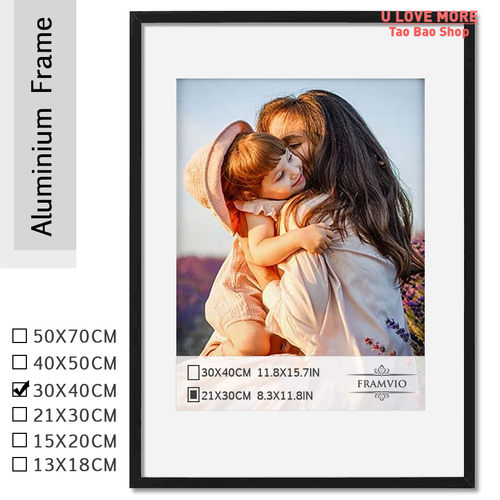 Picture Photo Frame Black Metal Poster Wall Art Display 30x4