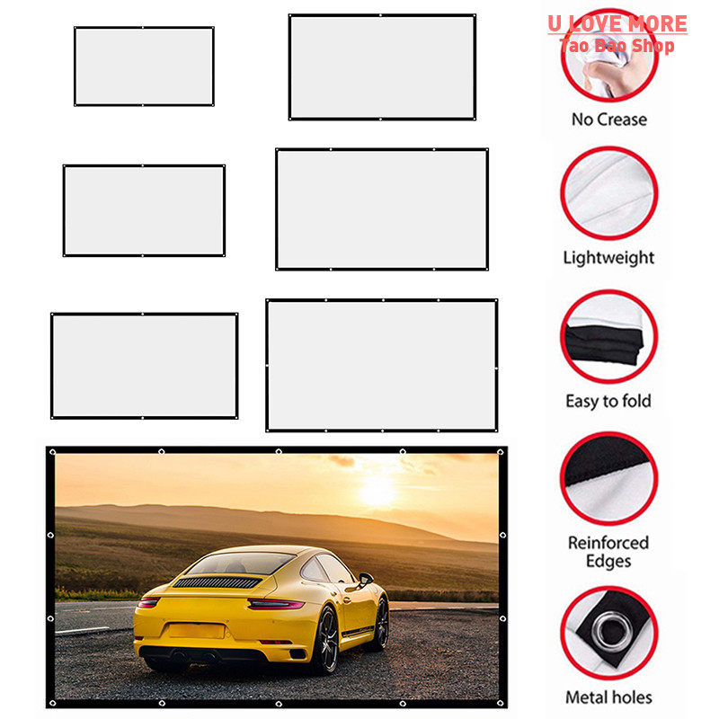 60|72|84|100|120|150 INCH PROJECTOR SCREEN FOR HOME THEATER