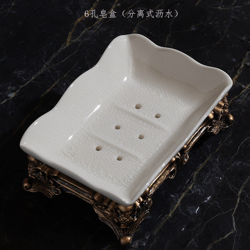 欧式冰裂纹陶瓷肥皂盒浴室创意家居皂盒皂托卫浴高档香皂盒包邮