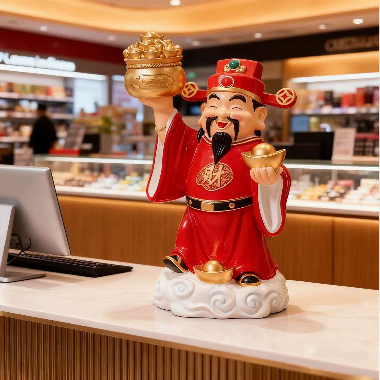 招财摆件财神带音响蓝牙做生意开装饰摆件