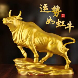 铜牛摆件纯铜华尔街旺市牛金牛客厅玄关办公室店铺乔迁开业礼物