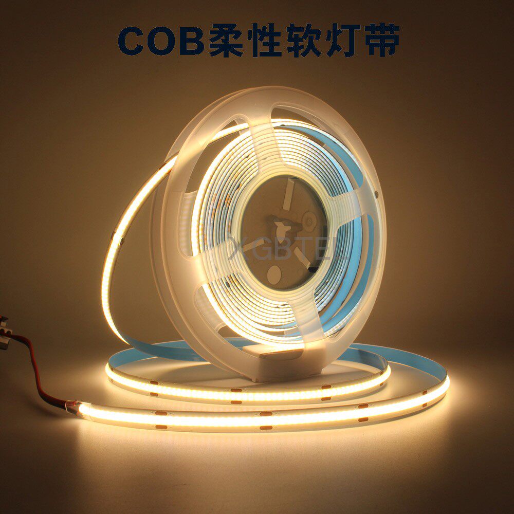 24V柔性COB贴片高密度柔和灯带双面卧室厨房家用室内装饰12V灯条
