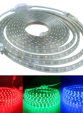 led灯带220V高压led灯带5050超亮线灯客厅吊顶彩色光带5630软灯条