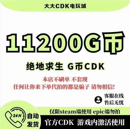 pubgg币绝地求生 11200 G币 充值吃鸡金币激活码CDK箱子套装皮肤