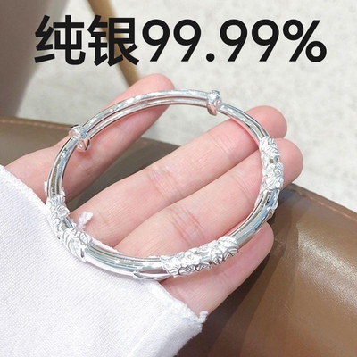 繁花似锦纯银手镯女学生轻奢小众设计高级感不掉色开口可调节礼物