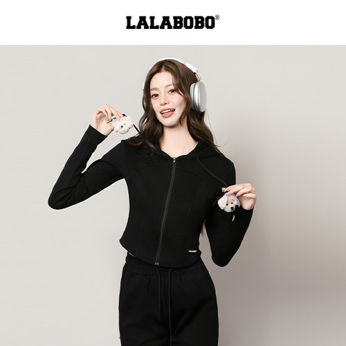 LALABOBO立体小狗修身套装-上装