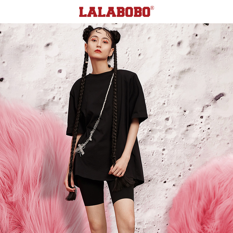 LALABOBO拉拉波波新款后背开叉T