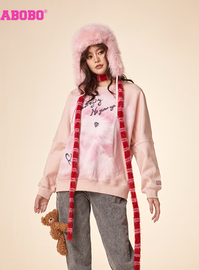 LALABOBO24春季韩系慵懒风三只小熊满印图案套头卫衣|LBDA-WSTS29