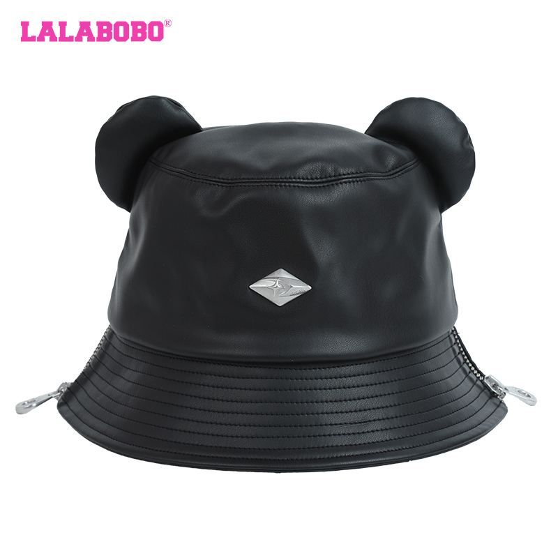 纯色可爱保暖小熊耳朵渔夫帽