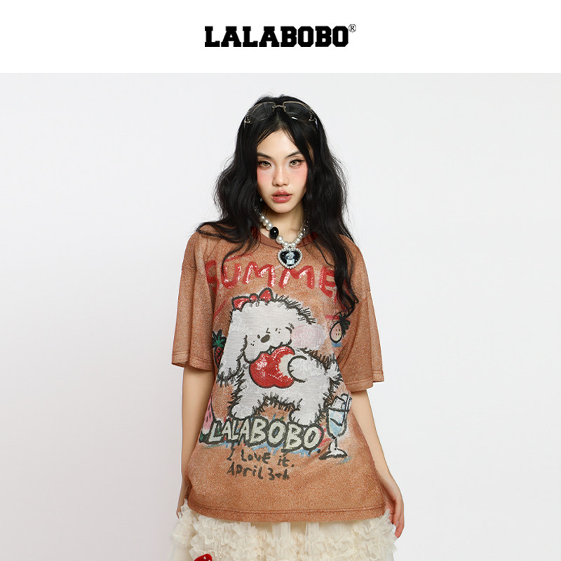 LALABOBO苹果狗男友短袖