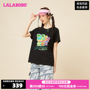 新品 款 潮流百搭热成像熊宽松短袖 WSDT17 LALABOBO春季 T恤女 LBCA