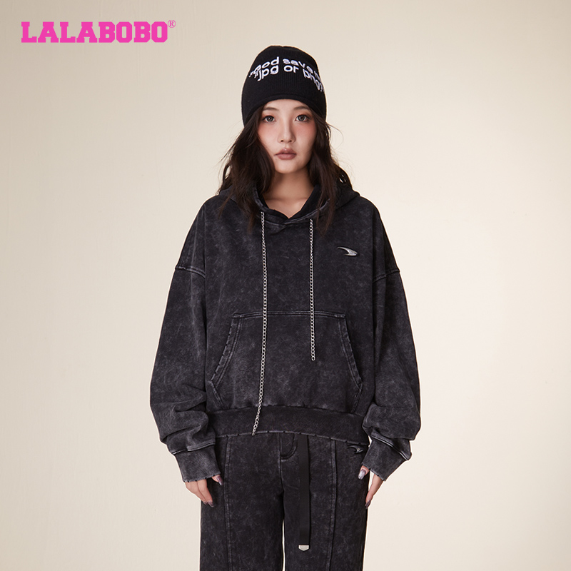 宽松治愈美学口袋套头卫衣