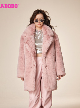 孟子义同款LALABOBO秋季保暖长毛绒翻领夹棉毛绒外套|LBCD-WSDR46