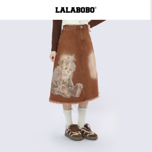 LALABOBO小王子熊牛仔半裙