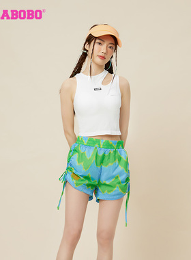 李雪琴同款LALABOBO夏新潮流百搭夏日海滨梭织短裤女|LBCB-WXZD23