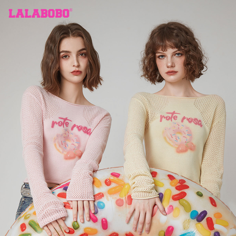 LALABOBO甜甜圈字母套头毛织