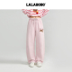 26年夏新潮原创奶油运动风弯刀裤 LALABOBO针织长裤 子 带帽小熊