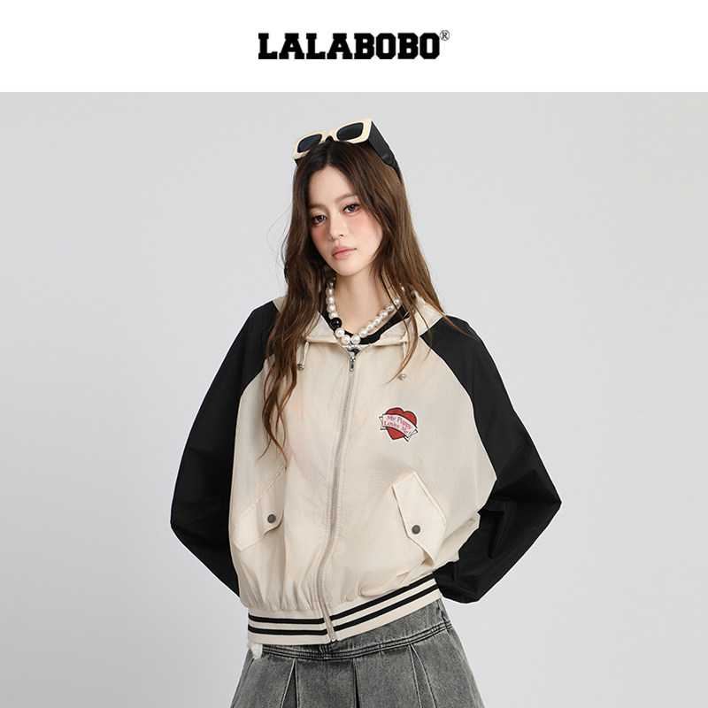 LALABOBO曲奇图案连帽夹克