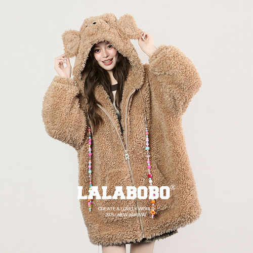 LALABOBO考拉耳朵毛绒外套