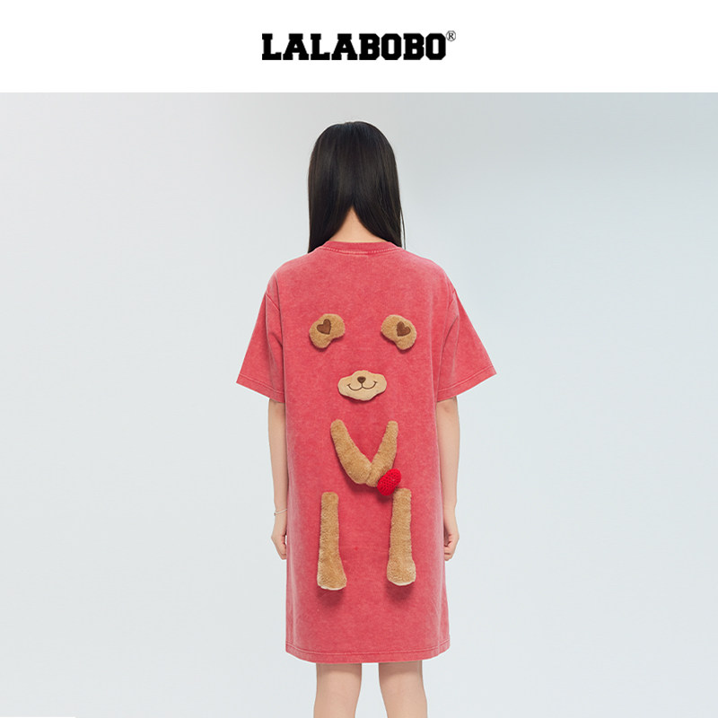 【玩偶熊系列】LALABOBO26年T恤裙夏新款女原创潮短袖圆领