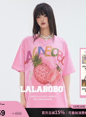 LALABOBO水果菠萝字母T恤