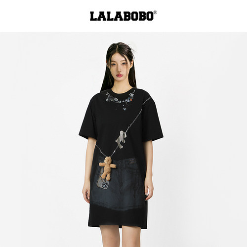 LALABOBO视错针织连衣裙
