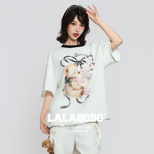 LALABOBO小熊小兔短袖T