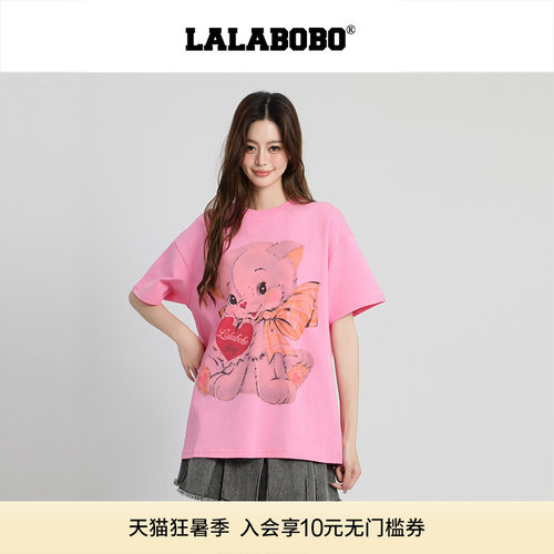 LALABOBO桃心蝴蝶结T恤